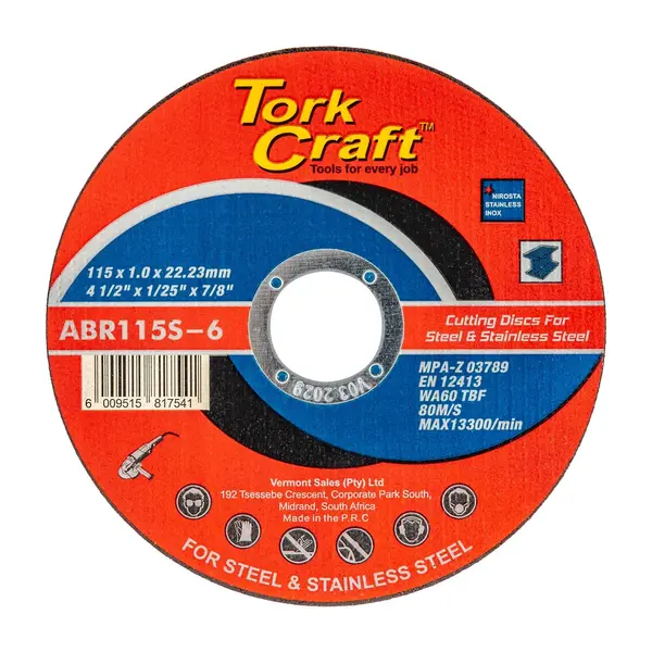 CUTTING DISC STEEL and SS 115 X 1.0 X 22.2 MM
