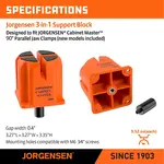 JORGENSEN 3-IN-1 SUPPORT BLOCK 4PC FOR PARALLEL CLAMPS 3/4```` BENCH TOP - Image 4