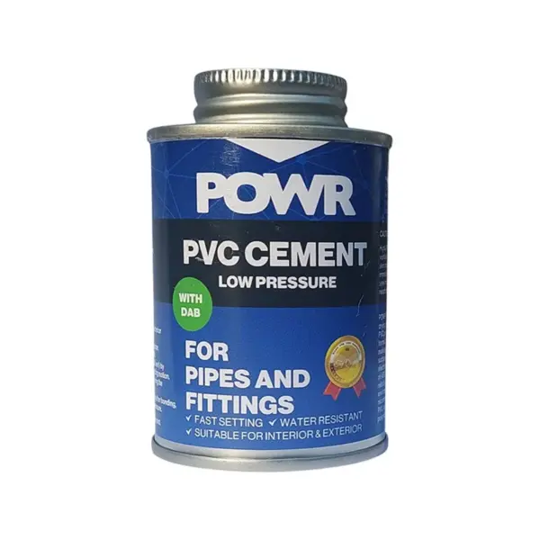 ADHESIVE PVC PIPE CEMENT LP 100ML C/W DAUBER POWR