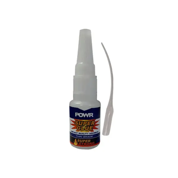 POWR SUPER GLUE 20GR ROUND BOTTLE THIN C/W PIN CAP