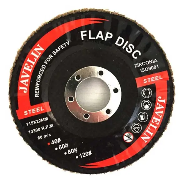 ABRASIVE FLAP DISC INDUSTRIAL 115MMX 40# RIGGER