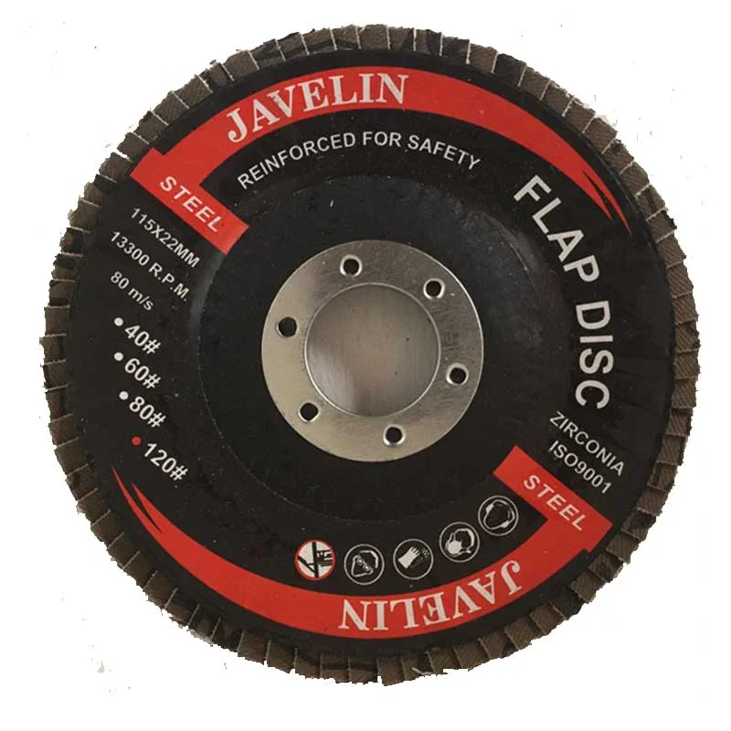 A20253.webp ABRASIVE FLAP DISC INDUSTRIAL 115MMX120# RIGGER - Image 1