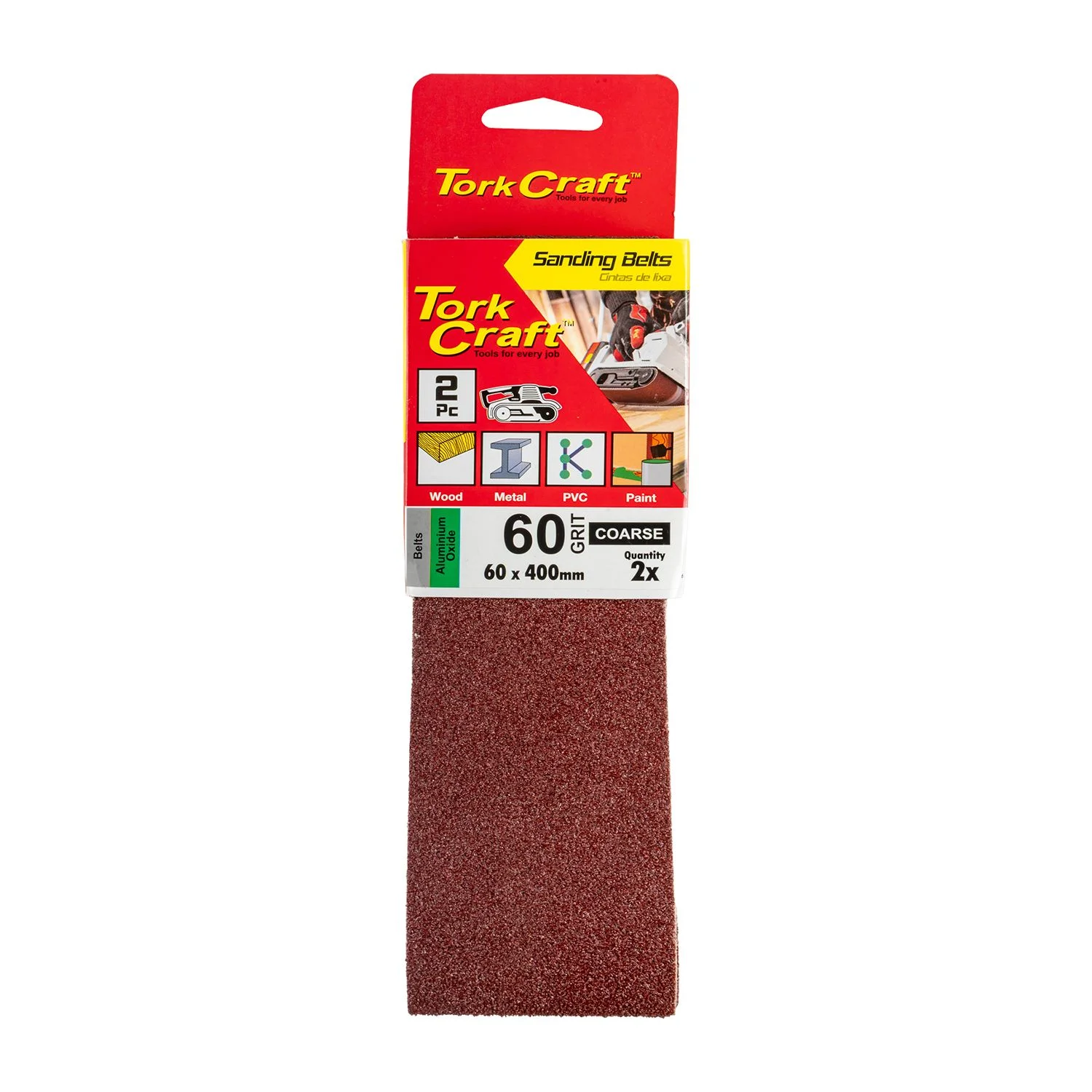 ABR03060.webp SANDING BELT 60 X 400MM 60GRIT 2/PACK ( FOR TRITON PALM SANDER) - Image 1
