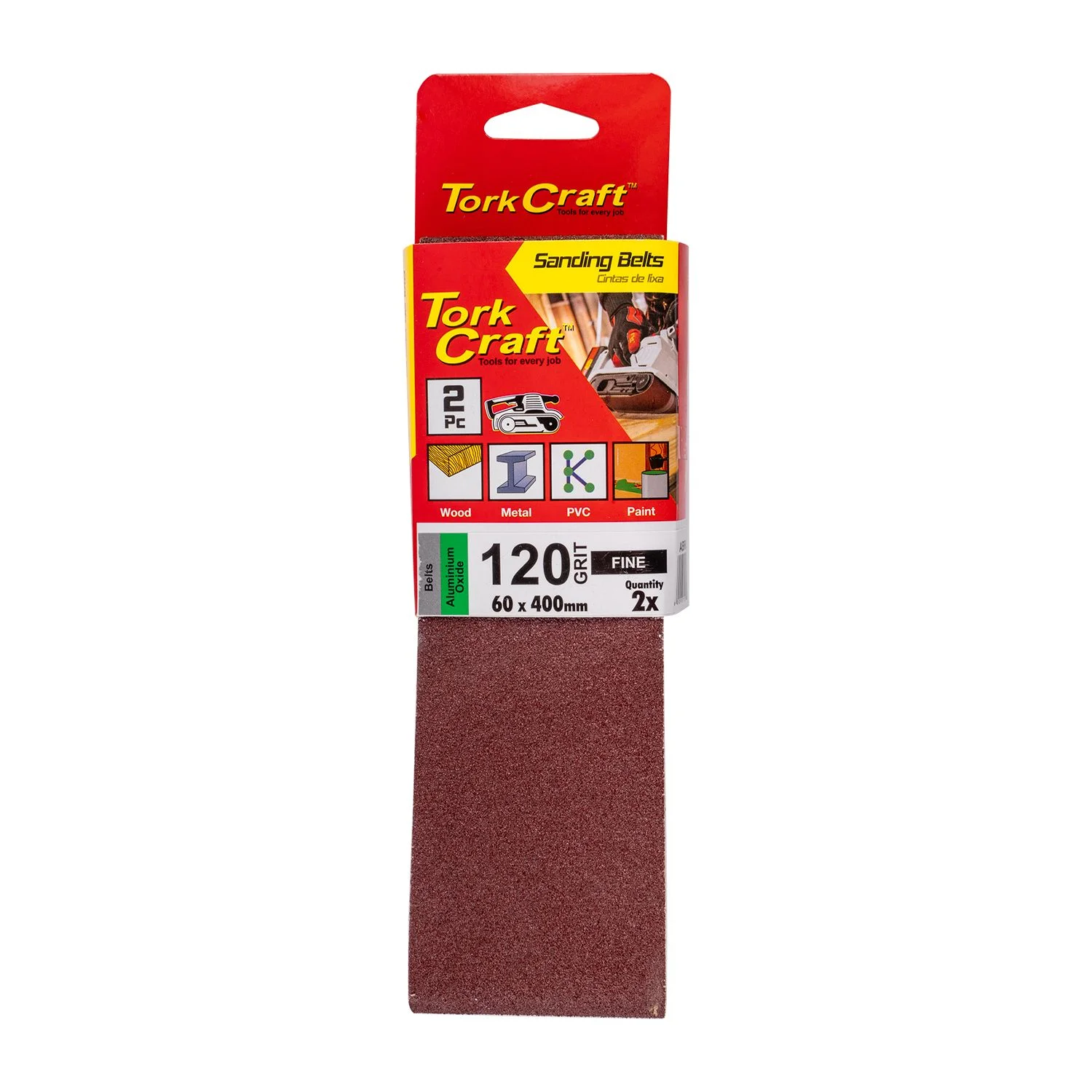 ABR03120.webp SANDING BELT 60 X 400MM 120GRIT 2/PACK (FOR TRITON PALM SANDER) - Image 1