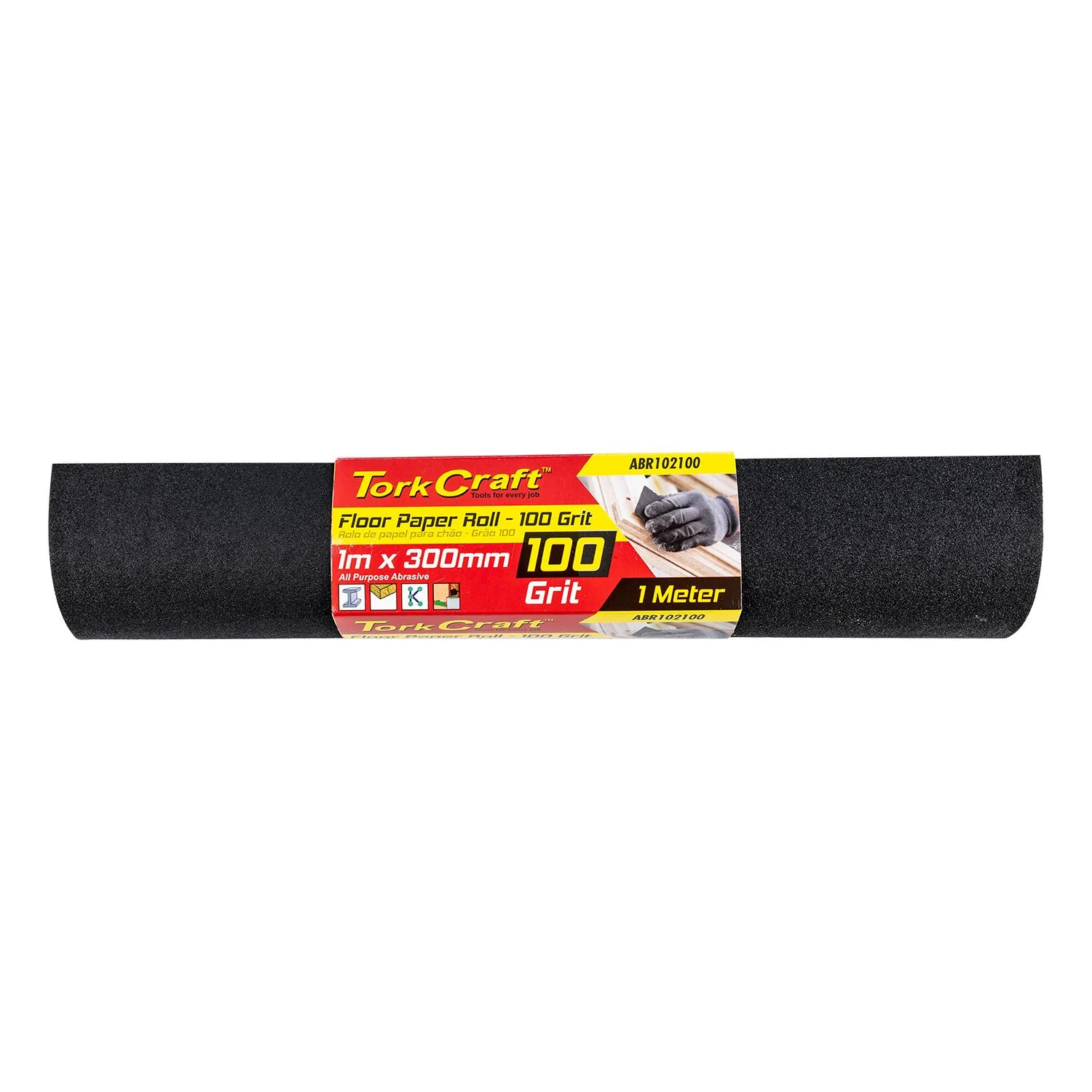 ABR102100.webp FLOOR PAPER ROLL 300MM X 1M 100 GRIT - Image 1