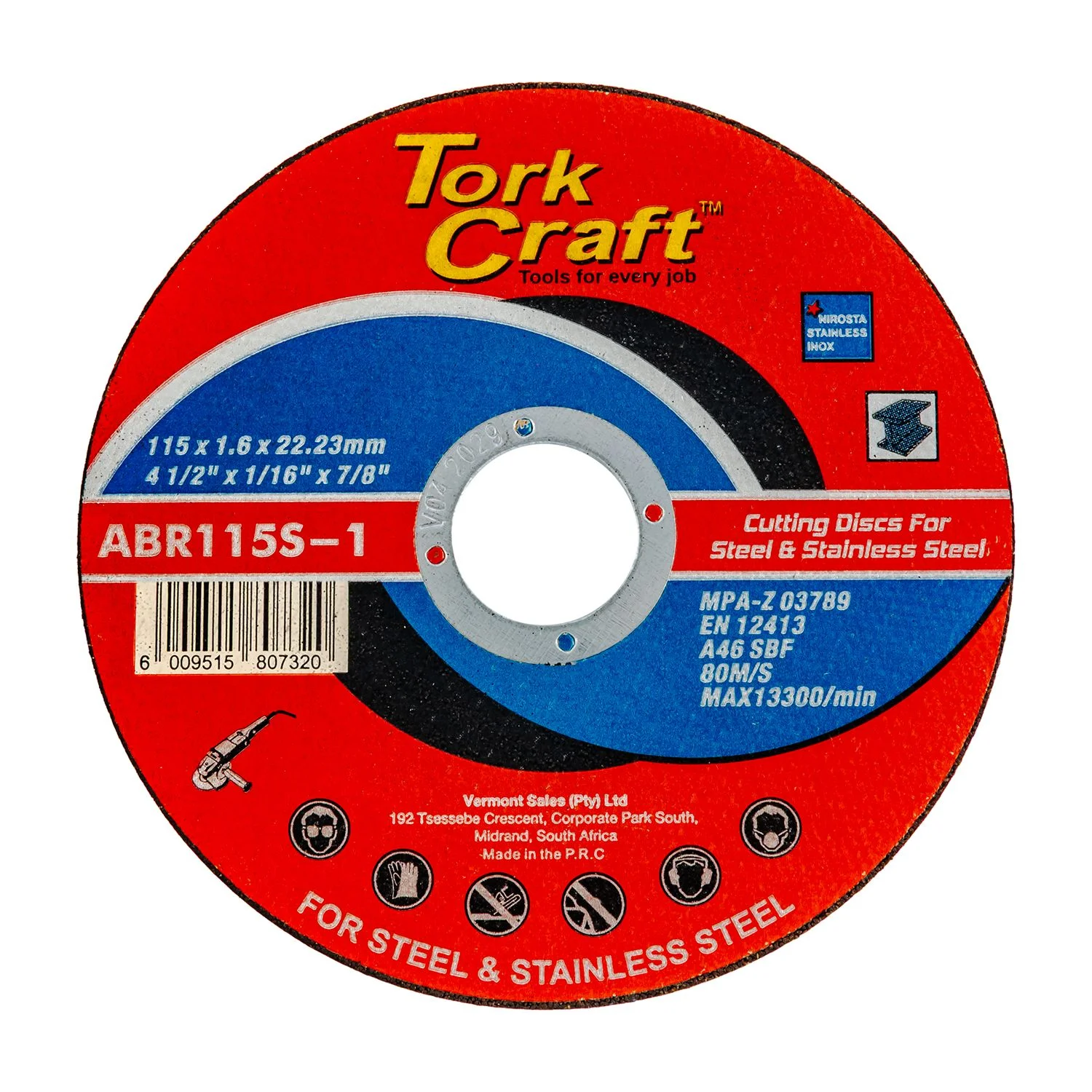 ABR115S-1.webp CUTTING DISC METAL and SS 115 X 1.6 X 22.2 MM - Image 1