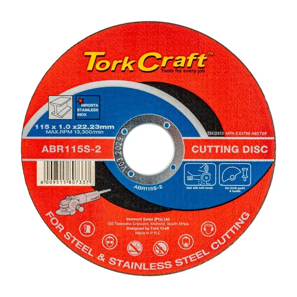 CUTTING DISC STEEL and SS 115 X 1.0 X 22.2 MM