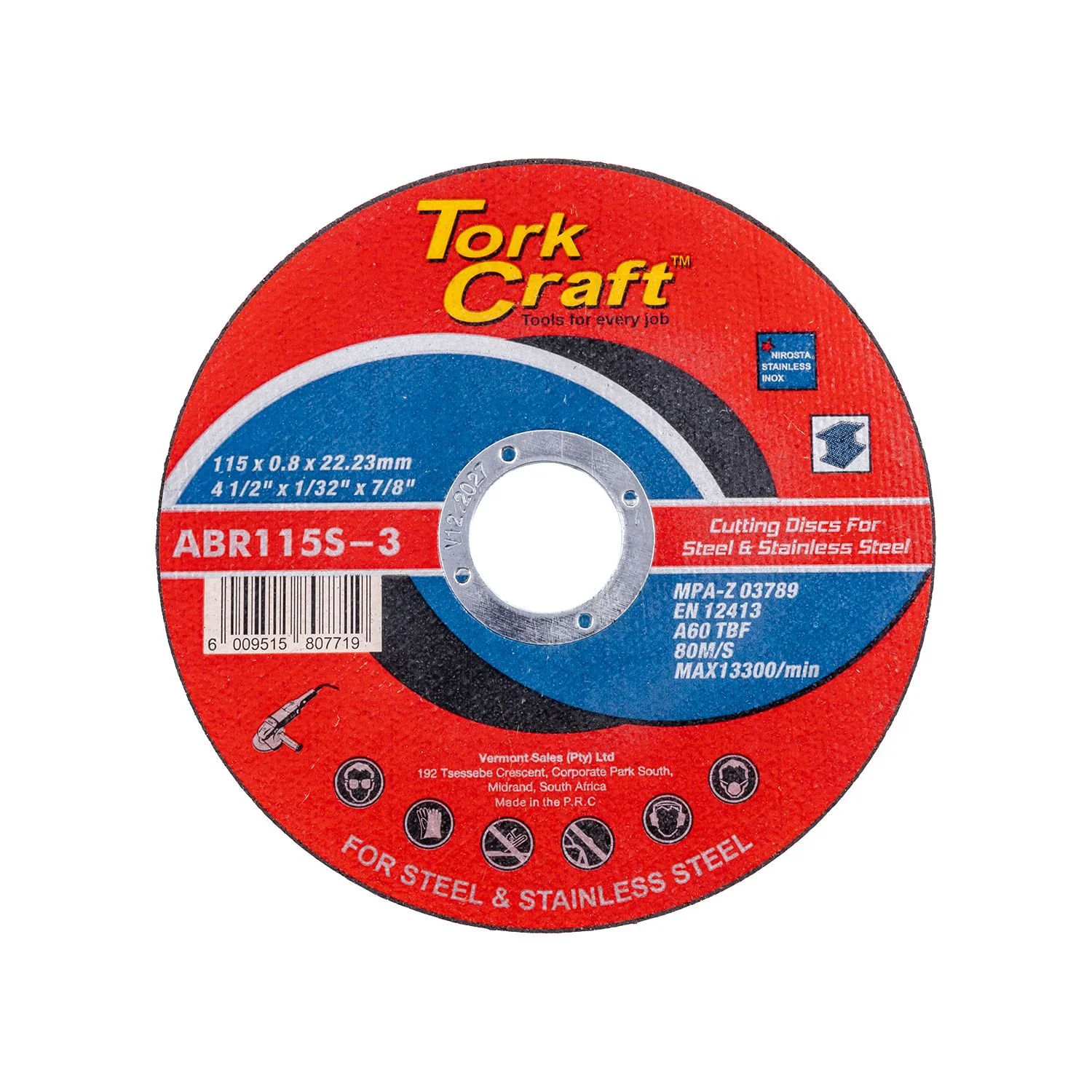 ABR115S-3.webp CUTTING DISC STEEL and SS 115 X 0.8 X 22.2 MM - Image 1