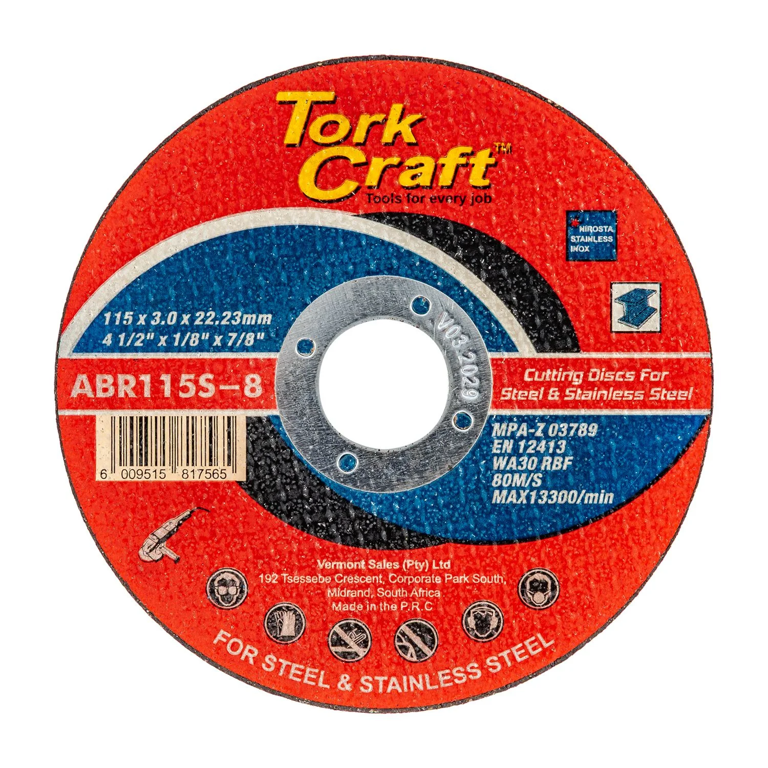 ABR115S-8.webp CUTTING DISC METAL and SS 115 X 3.0 X 22.22MM - Image 1