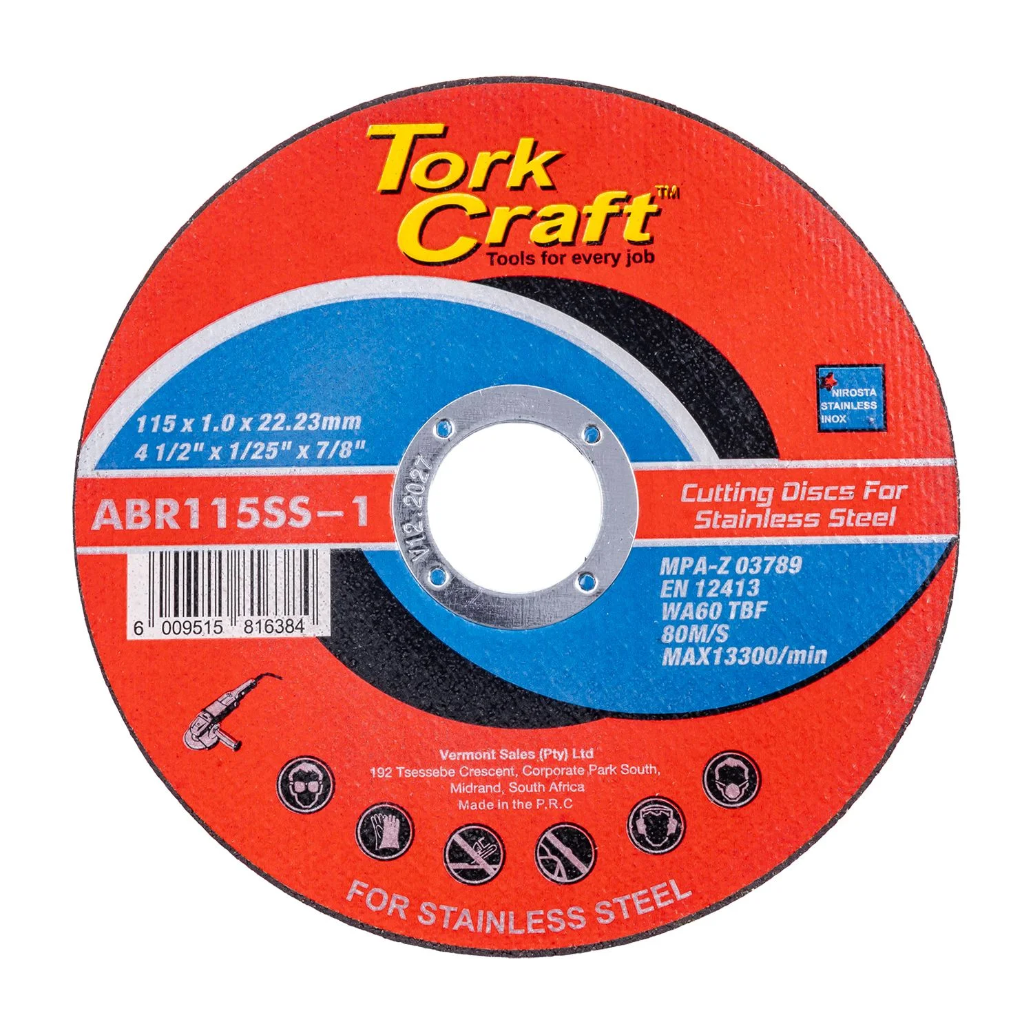 ABR115SS-1.webp CUTTING DISC STAINLESS STEEL 115 X 1.0 X 22.22 MM - Image 1
