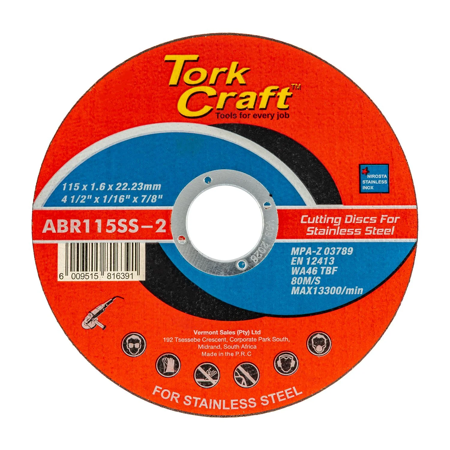 ABR115SS-2.webp CUTTING DISC STAINLESS STEEL 115 X 1.6 X 22.22MM - Image 1