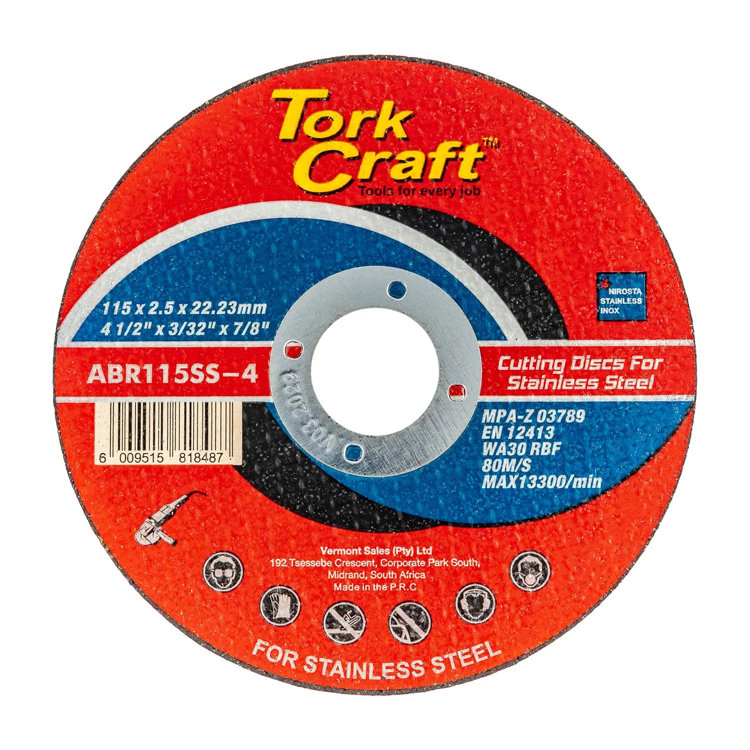 ABR115SS-4.webp CUTTING DISC STAINLESS STEEL 115 X 2.5 X 22.22MM - Image 1
