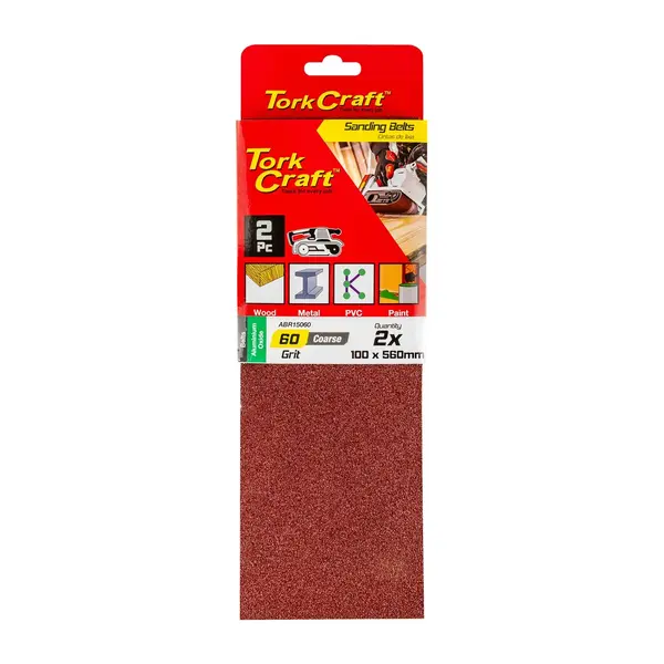 SANDING BELT 100 X 560MM 60GRIT 2/PACK