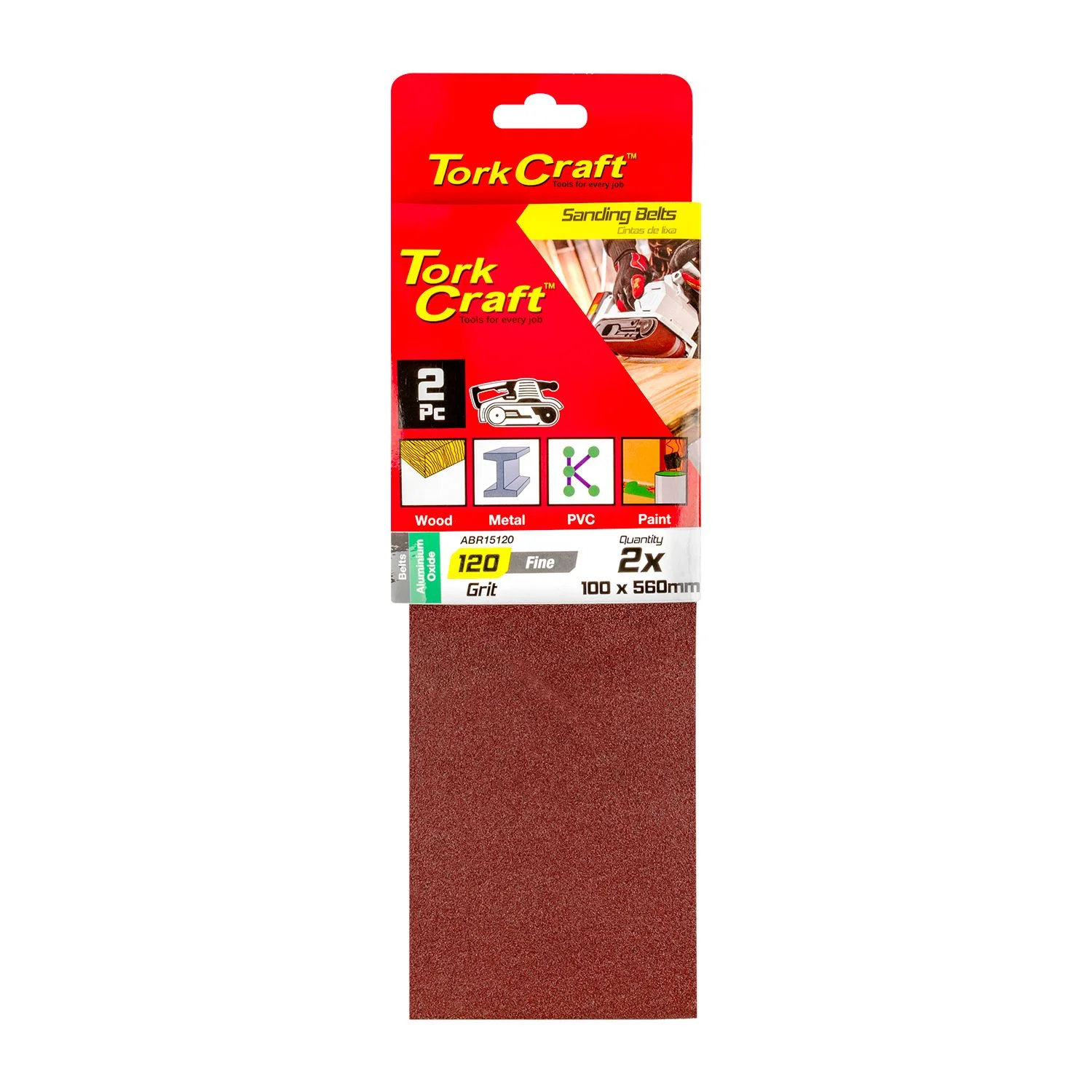 ABR15120.webp SANDING BELT 100 X 560MM 120GRIT 2/PACK - Image 1