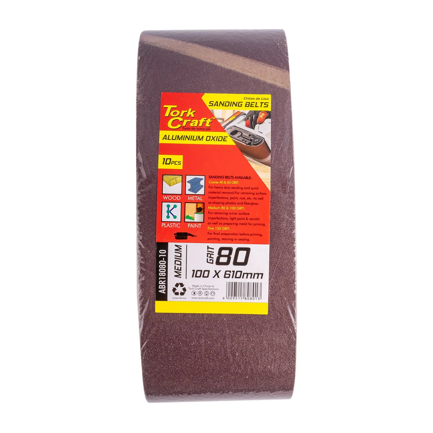 ABR18080-10.webp SANDING BELT 100 X 610MM 80 GRIT 10/PACK - Image 1
