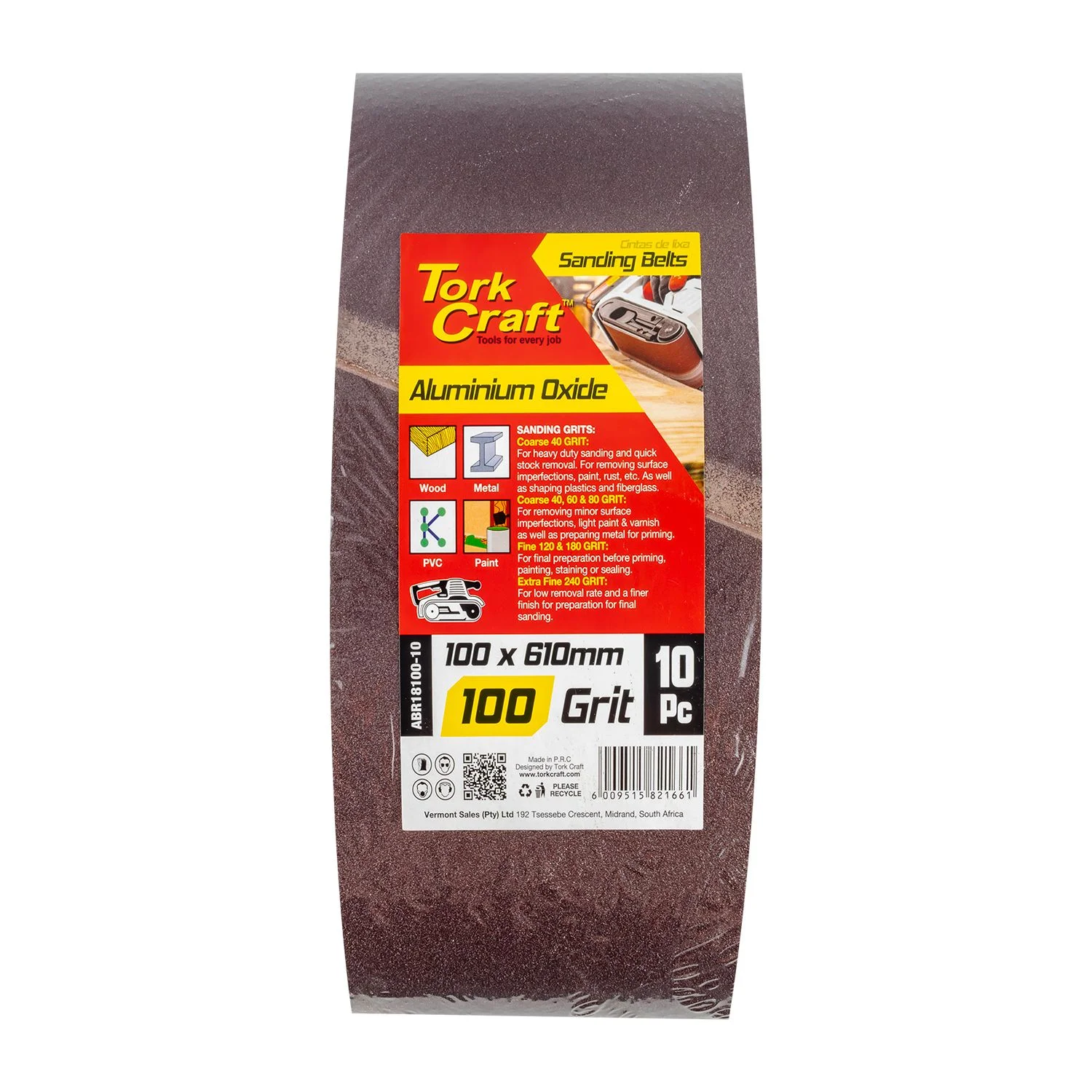 ABR18100-10.webp SANDING BELT 100 X 610MM 100GRIT 10/PACK - Image 1