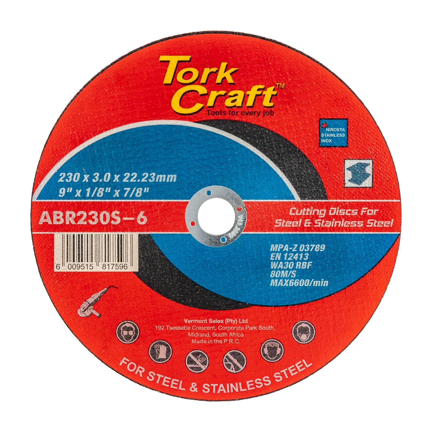 ABR230S-6.webp CUTTING DISC STEEL AND SS 230 X 3.0 22.22MM - Image 1