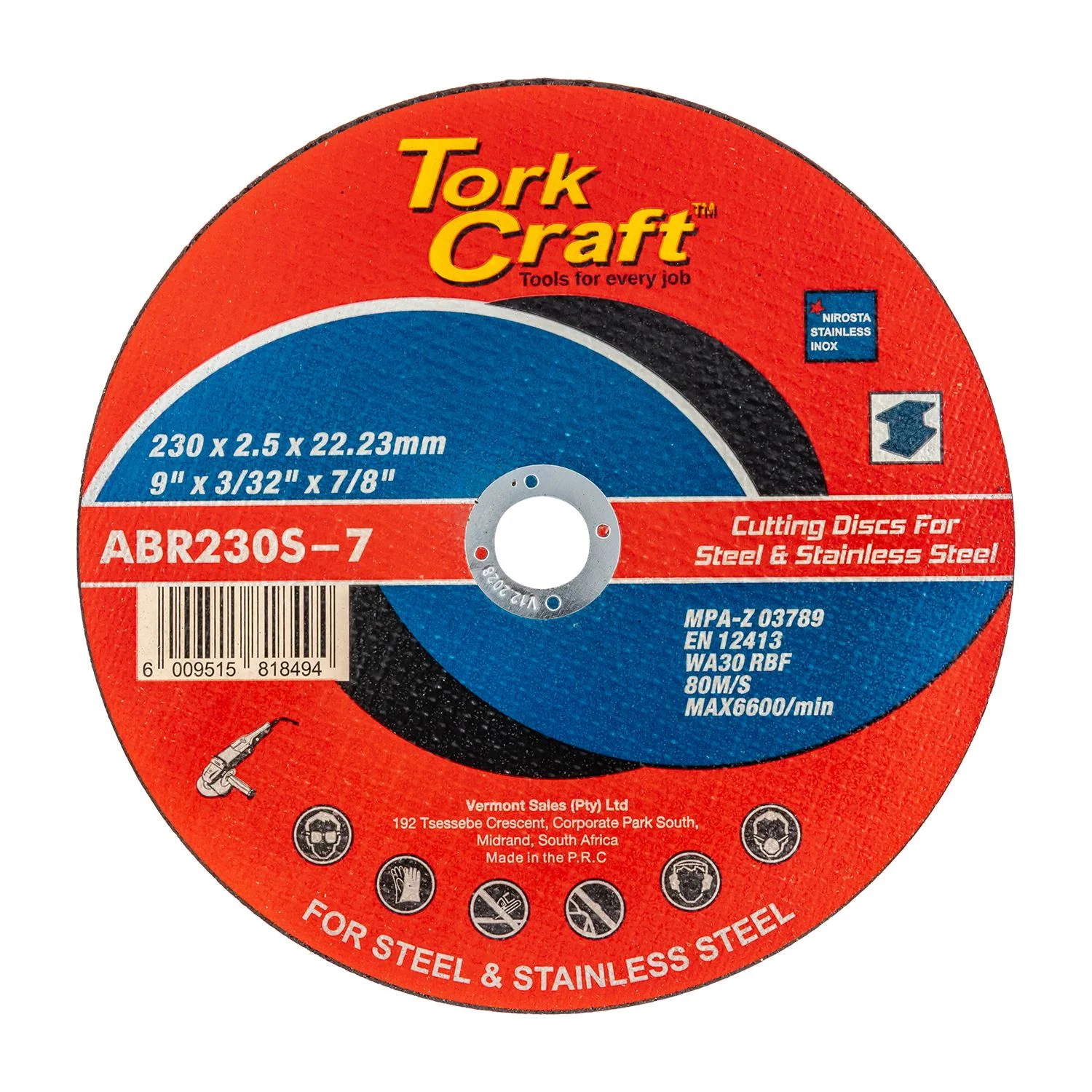 ABR230S-7.webp CUTTING DISC STEEL AND SS 230 X 2.5 22.22MM - Image 1