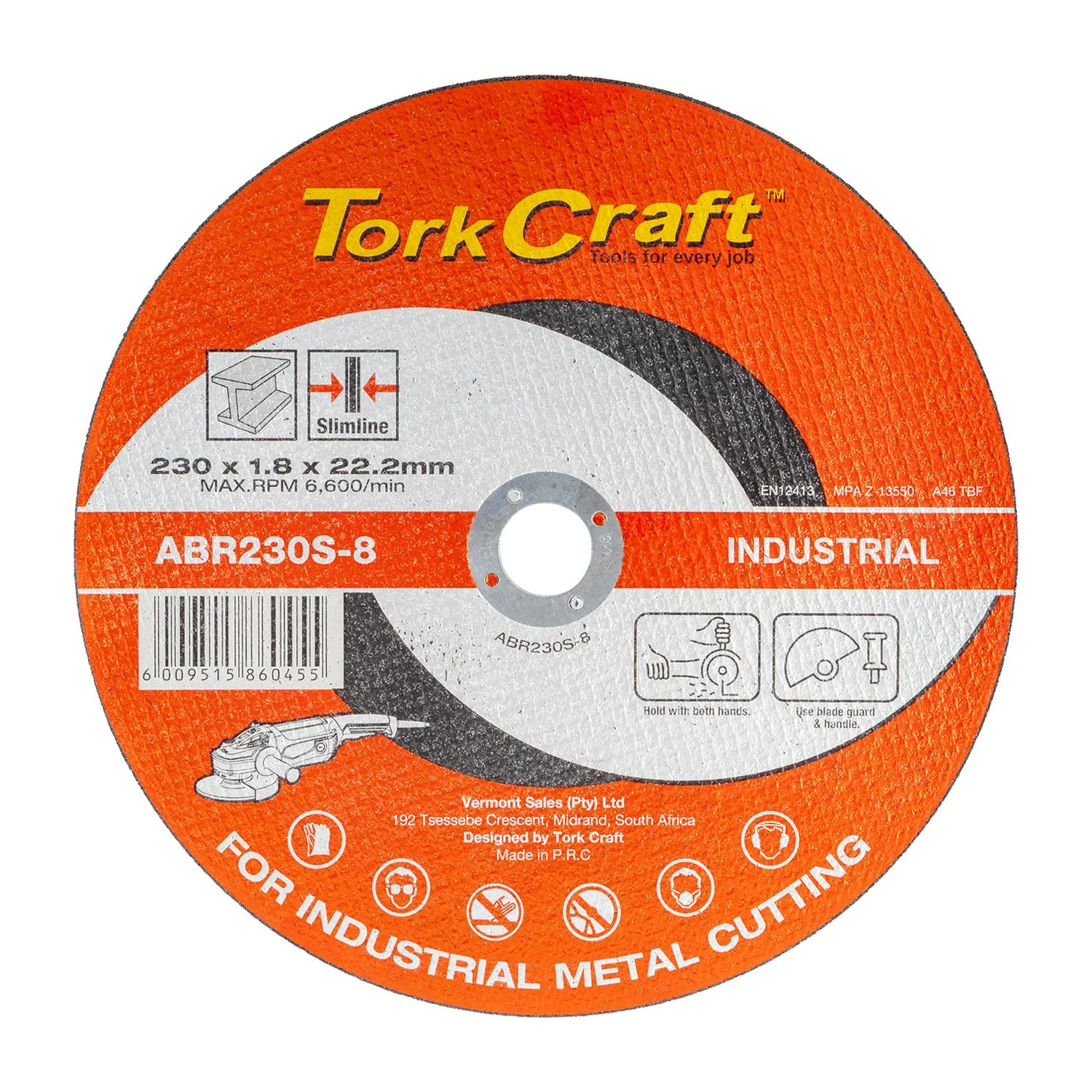 ABR230S-8.webp CUTTING DISC INDUSTRIAL METAL 230 X 1.8 X 22.2 MM - Image 1