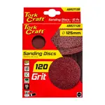 SANDING DISC 125MM NO HOLE 120 GRIT 10/PACK HOOK AND LOOP