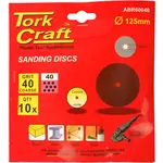 SANDING DISC 125MM 40 GRIT CENTRE HOLE 10/PK - Image 2
