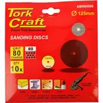 SANDING DISC 125MM 80 GRIT CENTRE HOLE 10/PK - Image 2