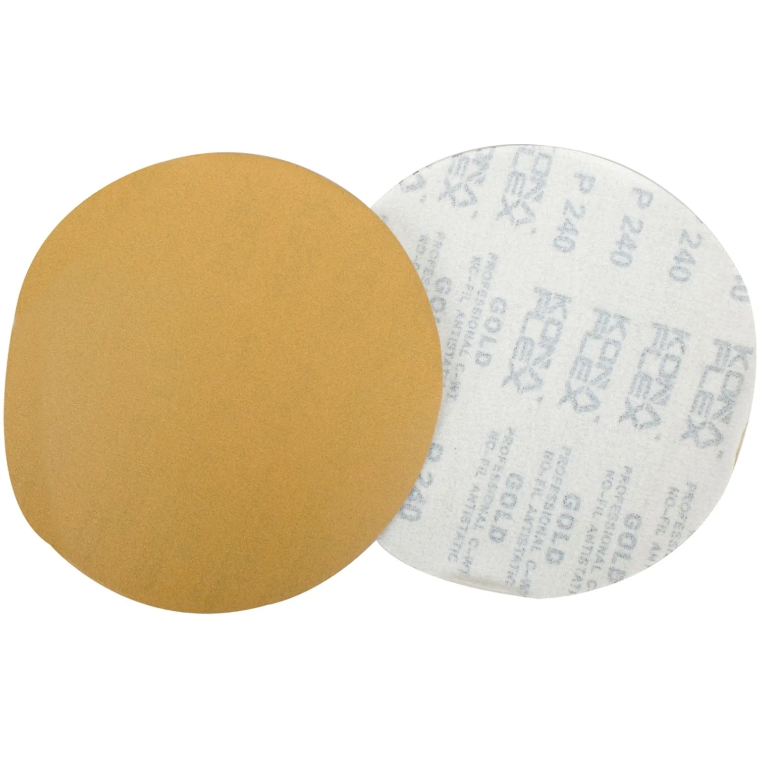 ABR95240.webp GOLD DISC (50 PIECES) 240 GRIT 150MM WITHOUT HOLE HOOK AND LOOP - Image 1