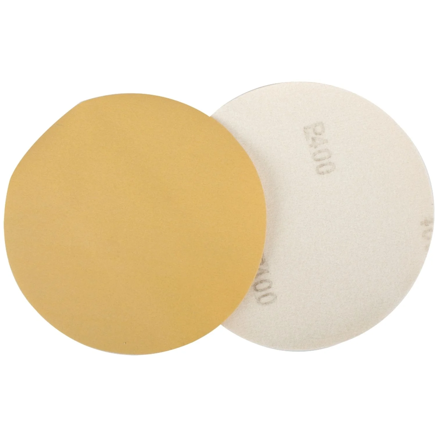 ABR95400.webp GOLD DISC (50 PIECES) 400 GRIT 150MM WITHOUT HOLE HOOK AND LOOP - Image 1