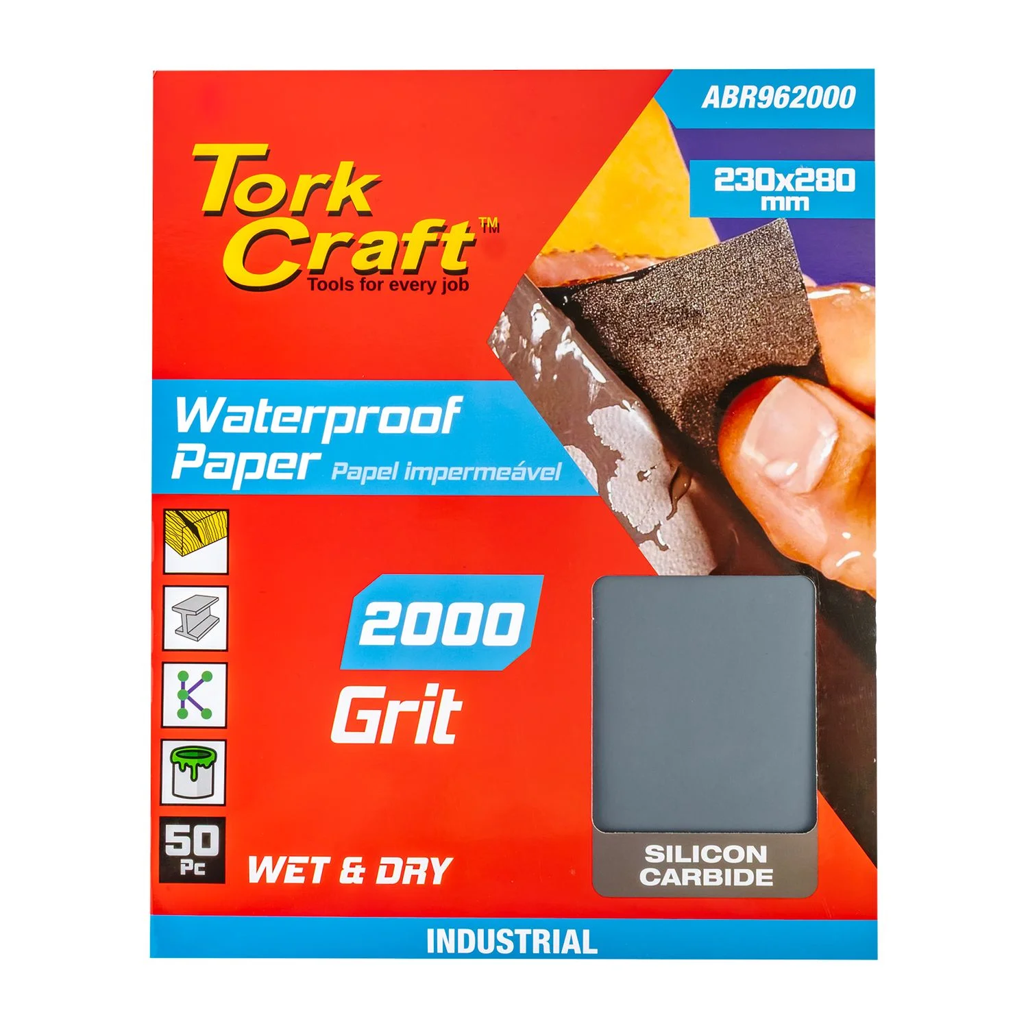 ABR962000.webp PREMIUM WATERPROOF PAPER 2000 GRIT 230 X 280 (50 PIECE) AUTOMOTIVE - Image 1
