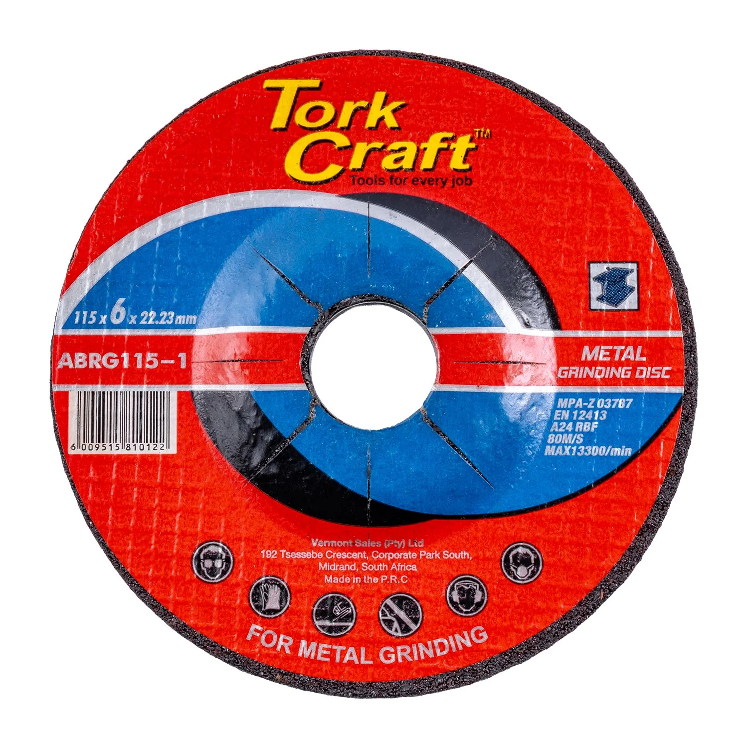 ABRG115-1.webp GRINDING DISC FOR STEEL 115 X 6.0 X 22.2MM - Image 1