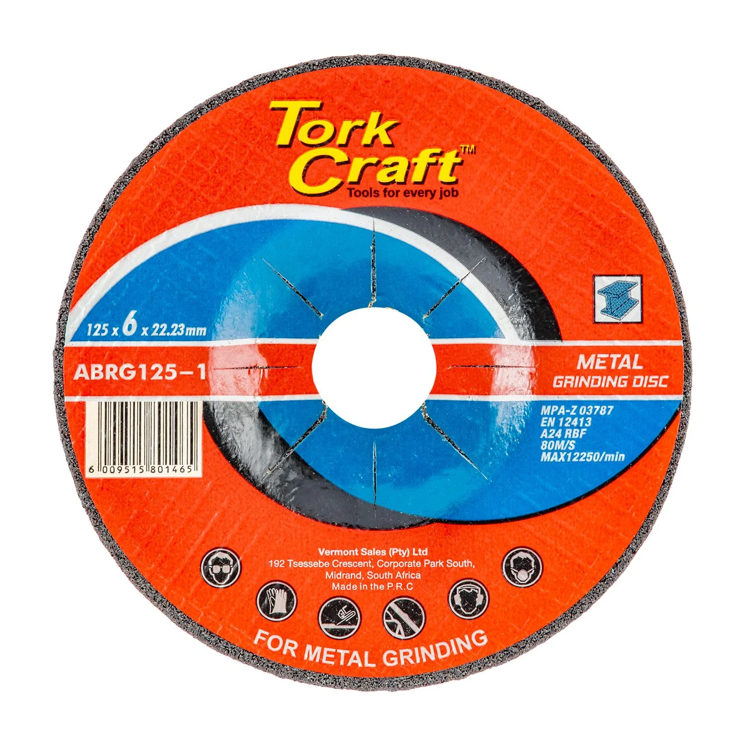 ABRG125-1.webp GRINDING DISC FOR STEEL 125 X 6.0 X 22.22MM - Image 1