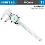 DIAL CALIPER 200MM 0.03MM ACC. 0.02MM GRAD. S/STEEL SHOCKPROOF
