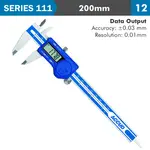 DIG. CALIPER 200MM 0.03MM ACC. S/STEEL 0.01MM RES.