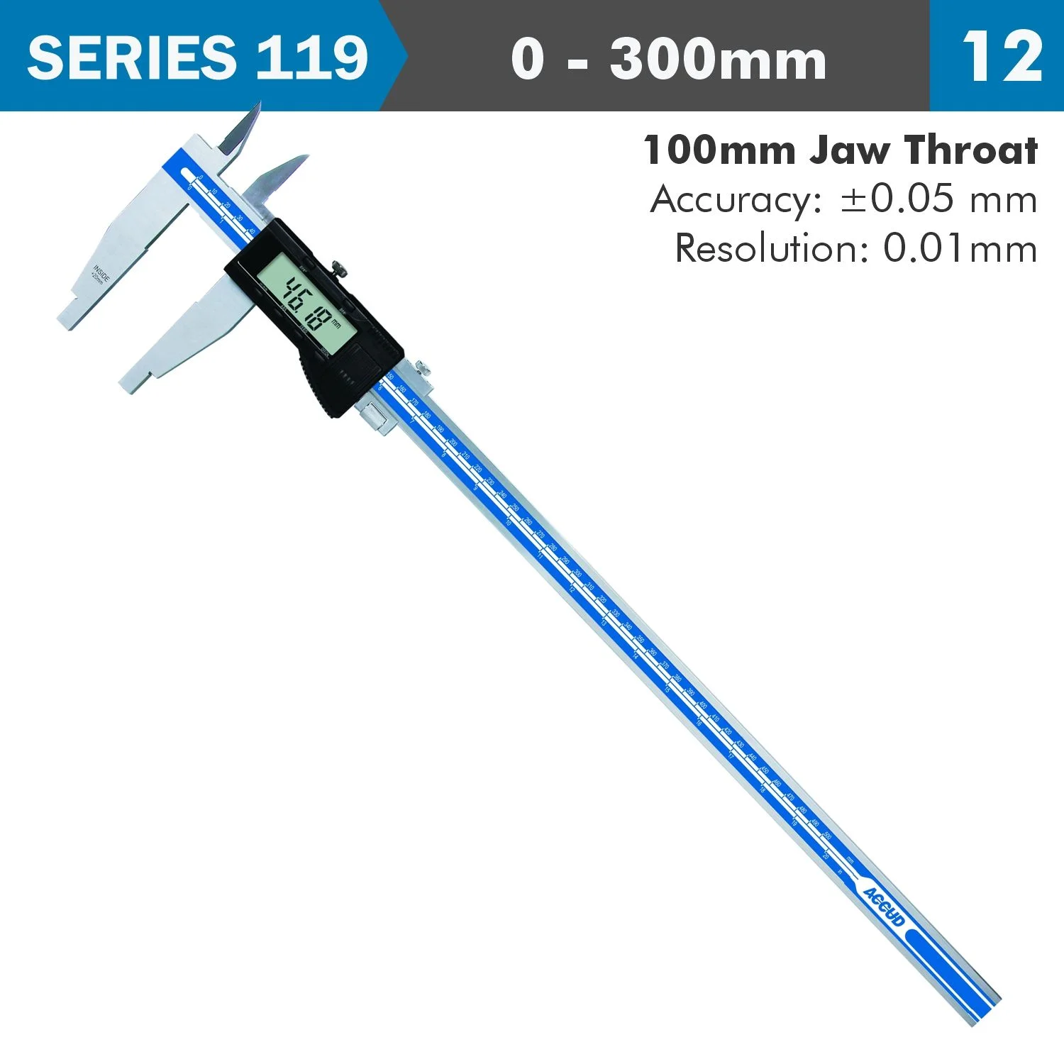 AC119-012-12.webp DIG. CALIPER 300MM 0.05MM ACC. S/STELL 0.01MM RES. - Image 1