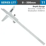 VERNIER DEPTH CALIPER 500MM 0.05MM ACC. 0.02MM GRAD. S/STEEL