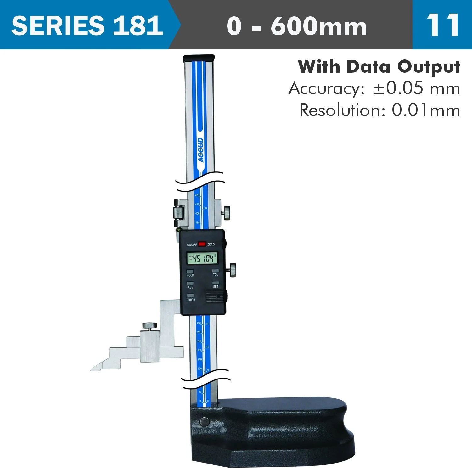 AC181-024-11.webp DIG. HEIGHT GAUGE 600MM 0.05MM ACC. 0.01MM RES. S/STEEL - Image 1