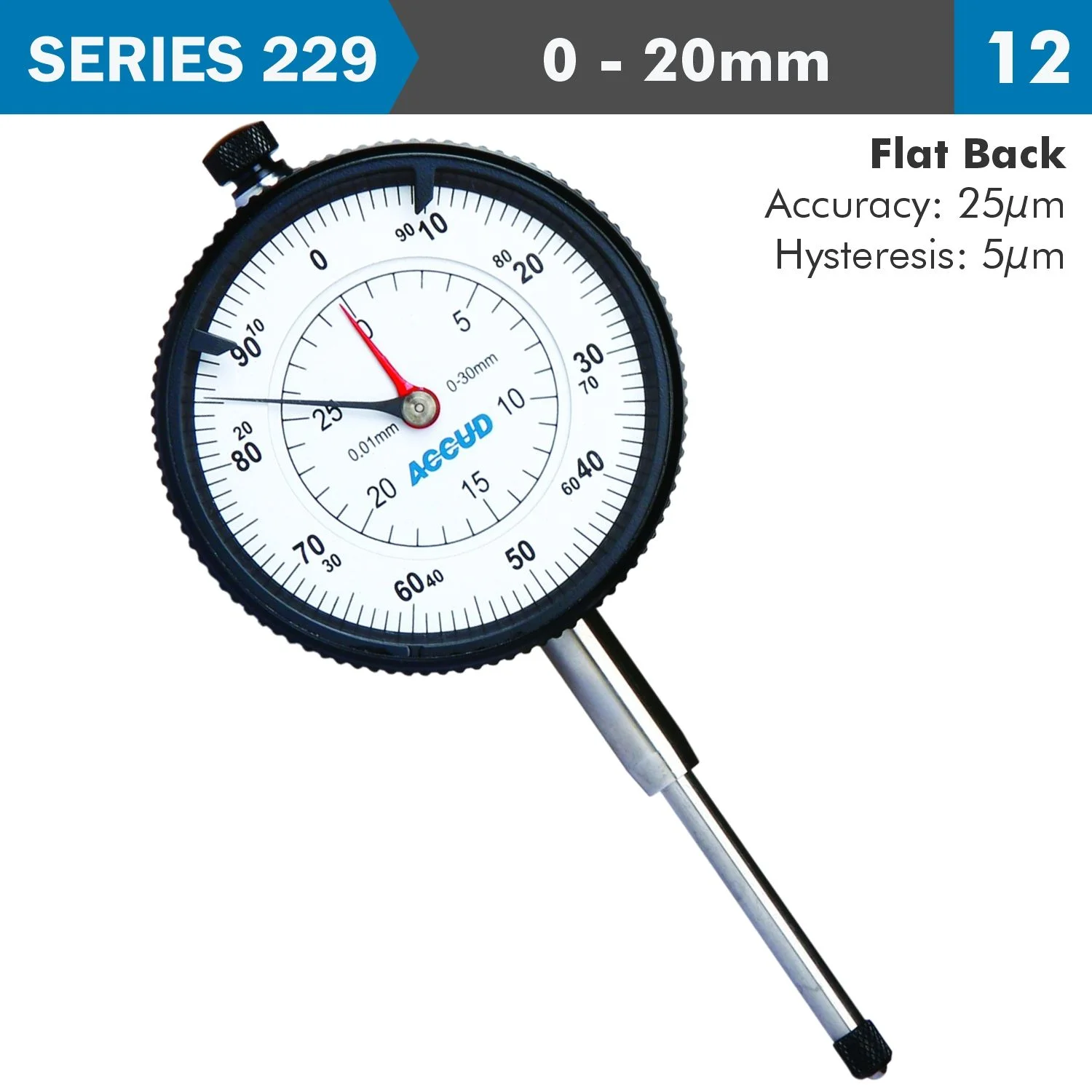 AC229-020-12.webp DIAL INDICATOR FLAT BACK 20MM - Image 1