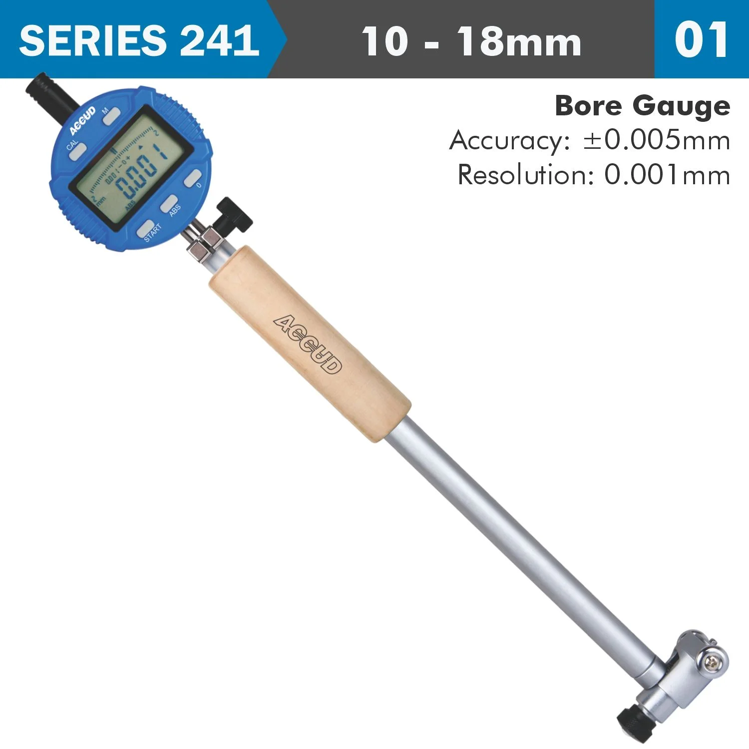 AC241-018-01.webp DIG. PRECISION BORE GAUGE 10-18MM 0.012MM ACC. 0.001MM GRAD. - Image 1