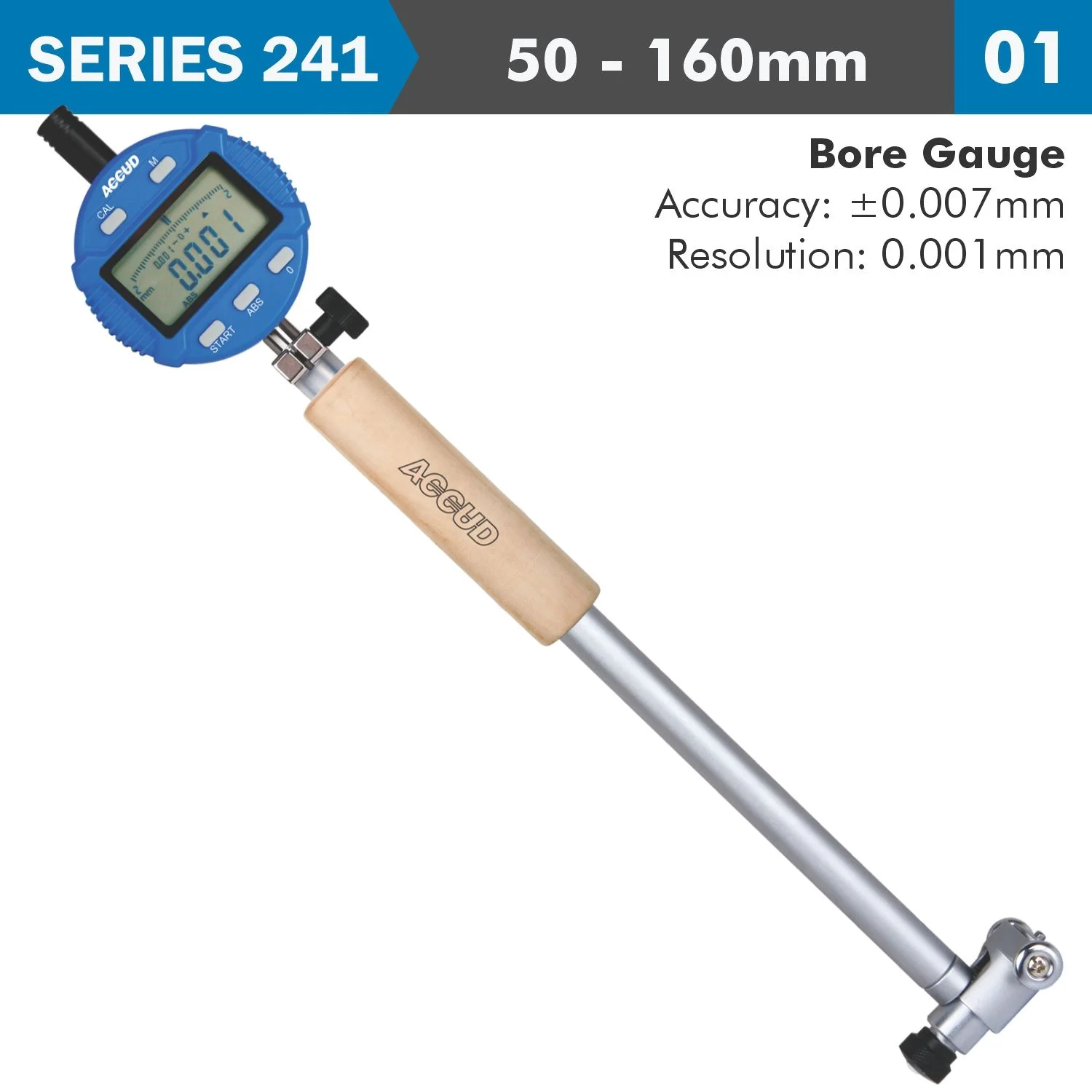 AC241-160-01.webp DIG. PRECISION BORE GAUGE 50-160MM 0.018MM ACC. 0.001MM GRAD. - Image 1