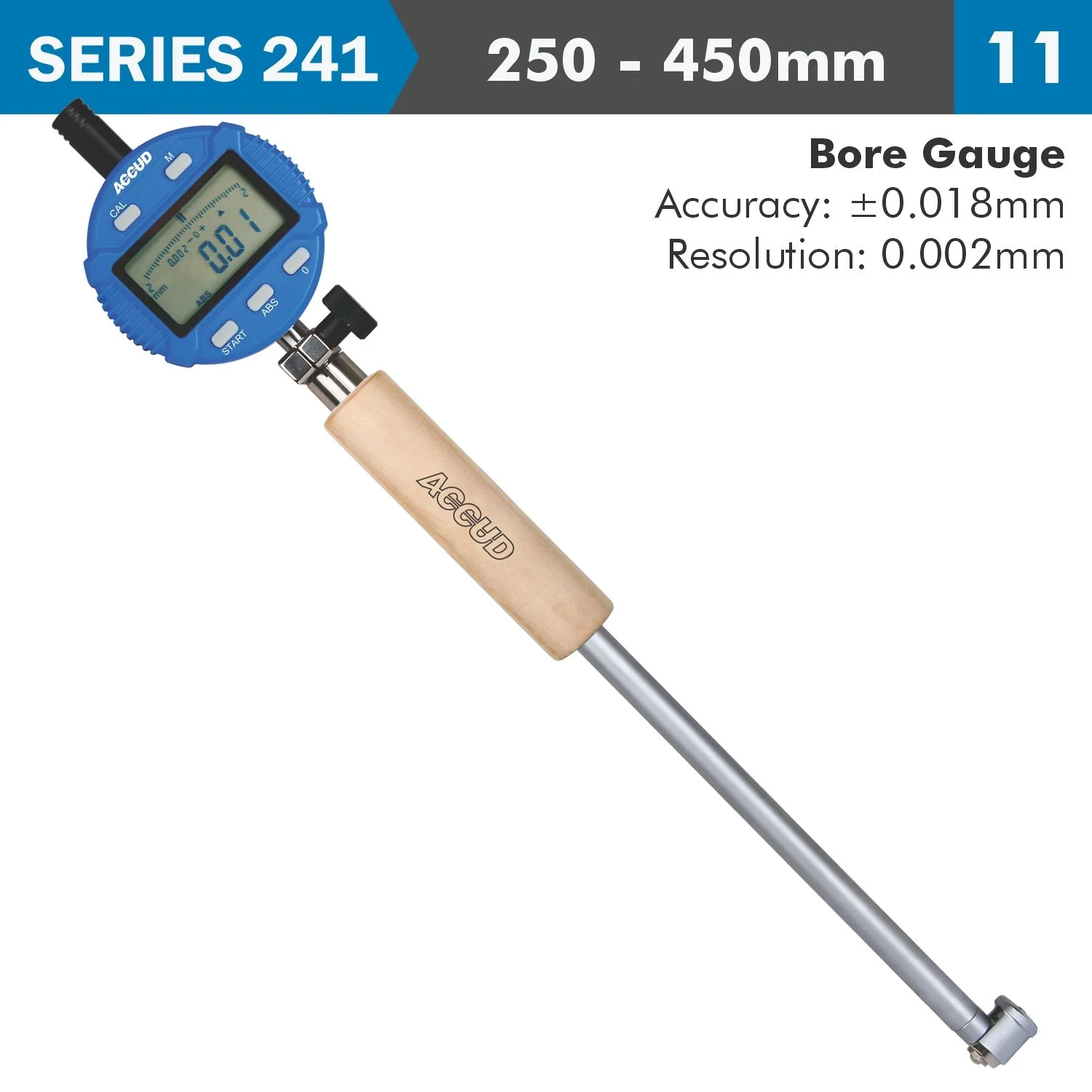 AC241-450-11.webp DIG. BORE GAUGE 250-450MM 0.018MM ACC. 0.001MM GRAD. - Image 1