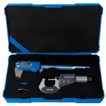 2 PIECE MEASURING TOOLS SET DIG. CALIPER 0-150MM and DIG. OUTSIDE MICROM
