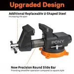 PONY 150MM (6″) PRO HEAVY-DUTY SWIVEL BASE BENCH VISE - Image 2