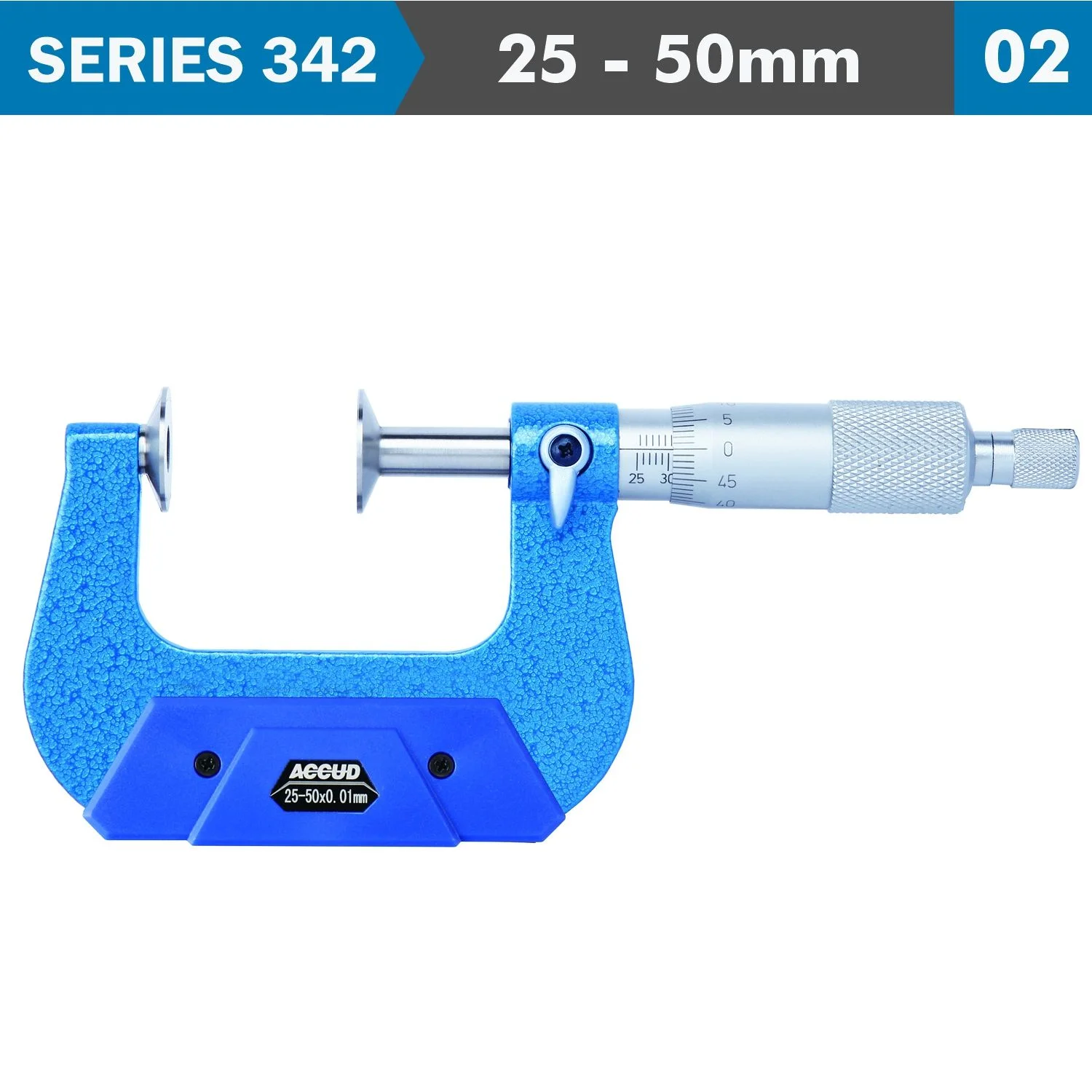 AC342-002-02.webp DISK MICROMETER 25-50MM 0.004MM ACC. 0.01MM GRAD. - Image 1