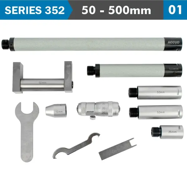 TUBULAR INSIDE MICROMETER 50-500MM 0.01MM GRAD. EXTENSION RODS: 13 25