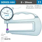 THICKNESS GAUGE 20MM 0.03MM ACC. LARGE DEPTH CERAMIC ANVIL 0.01MM GRAD