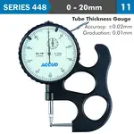 TUBE THICKNESS GAUGE 10MM 0.02MM ACC. 0.01MM GRAD.