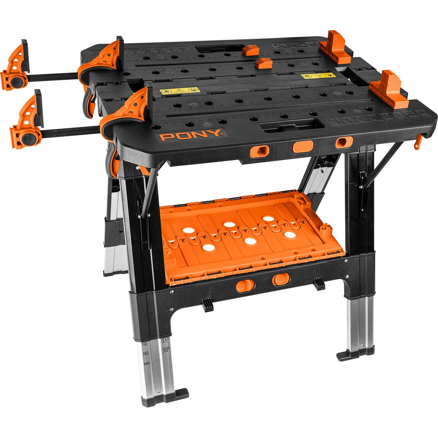 AC60-PRO.webp PONY WORK TABLE-SAWHORSE WITH 4PC BENCH DOGS X2 CLAMPS - Image 1