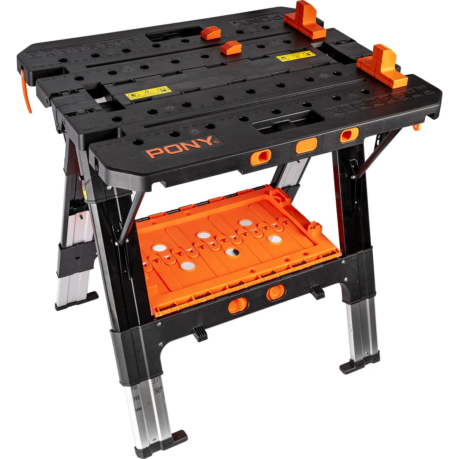 AC60.webp PONY WORK TABLE AND SAWHORSE WITH 4PC BENCH DOGS - Image 1