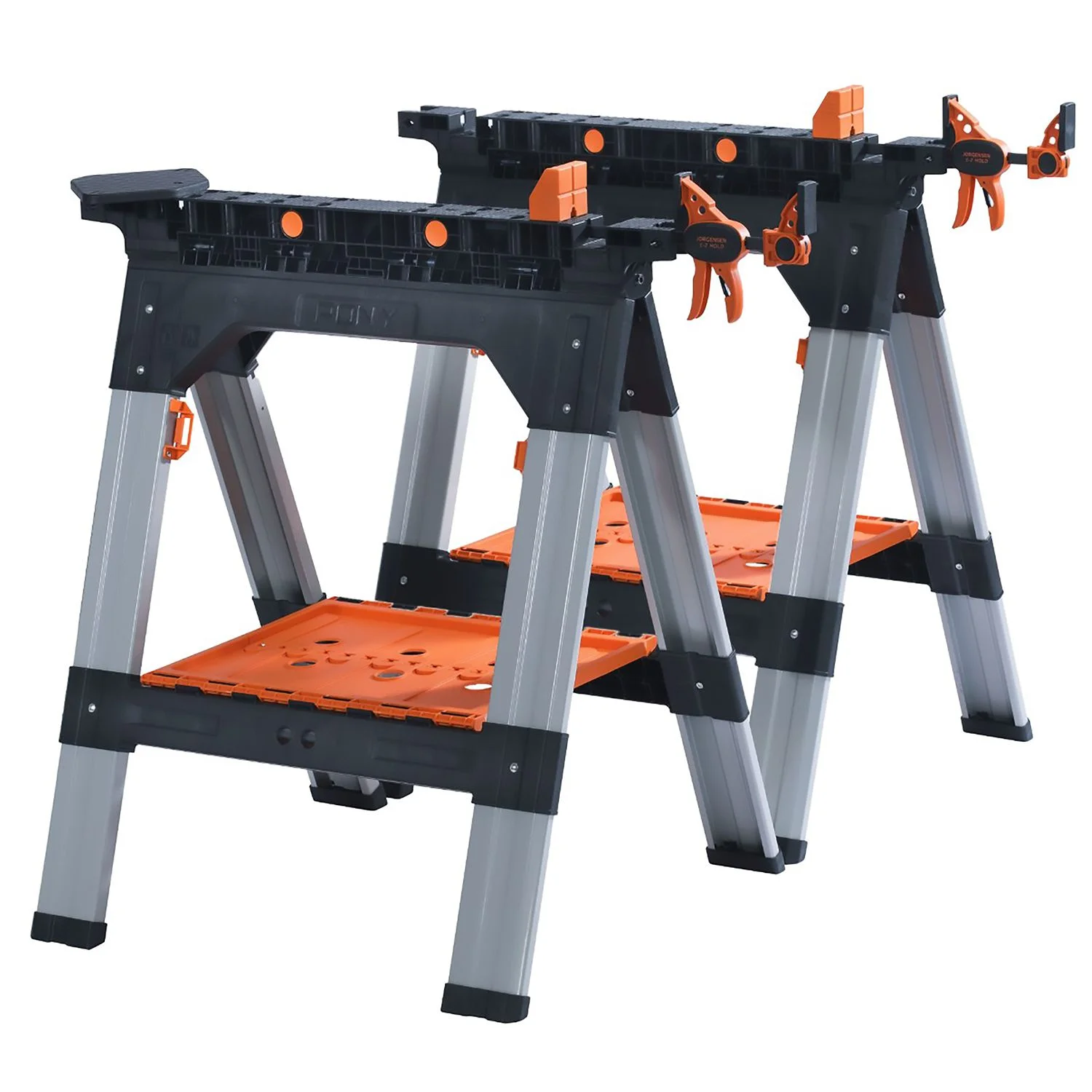 AC60400.webp PONY 2PC 710MM MULTI-FUNC. SAWHORSES / 2PC E-Z HOLD 12″ EXPANDABLE CLA - Image 1