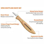 JORGENSEN 3PC WHITTLING KNIFE SET INCL. 1-1/4″ / 1-1/2″/1-3/4″ KNIVES - Image 2